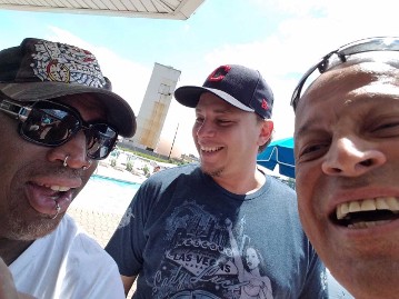 Dr. Hodge with Andy The Billionaire and Dennis Rodman